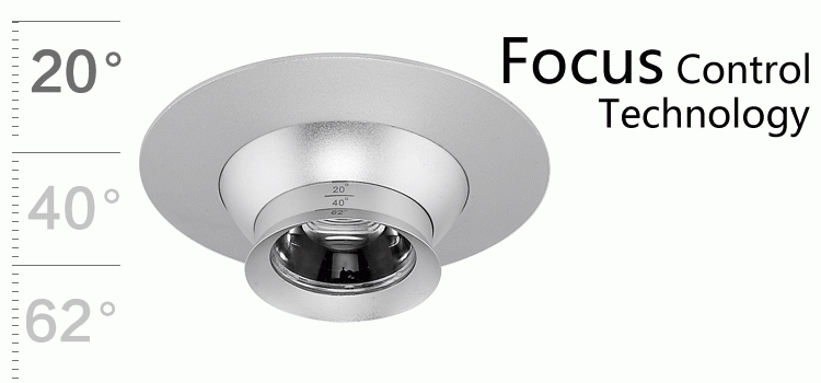 LED svítidlo The Eye 3, Zoom 10-60°