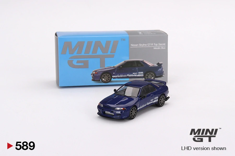MiniGT #589 Nissan Skyline GT-R Top Secret  VR32 Metallic Blue