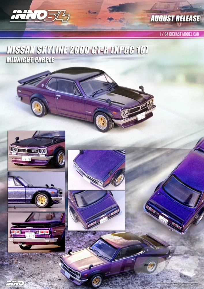 Nissan Skyline 2000 GT-R Magic Purple II Metallic 1:64 INNO64