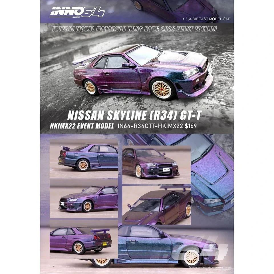 Nissan Skyline GT-T (R34) Magic Purple 1:64 INNO64
