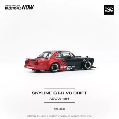 Pop Race 1:64 Nissan Skyline GT-R V8 Drift (Hakosuka) Advan