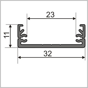 Hliníkový profil pro LED pásky přisazený WIDE