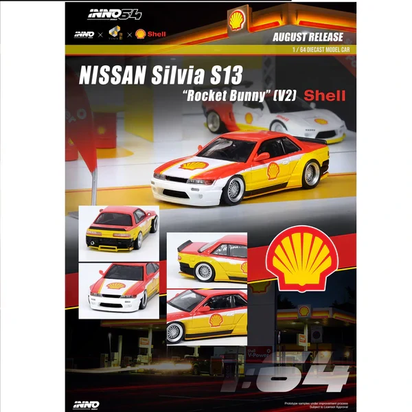 Nissan Silvia S13 Rocket Bunny V2 - Shell 1:64 INNO64