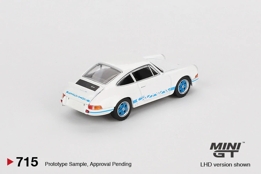 MiniGT #715 Porsche 911 Carrera RS 2.7 Grand Prix White with Blue Livery