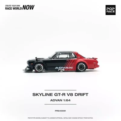 Pop Race 1:64 Nissan Skyline GT-R V8 Drift (Hakosuka) Advan