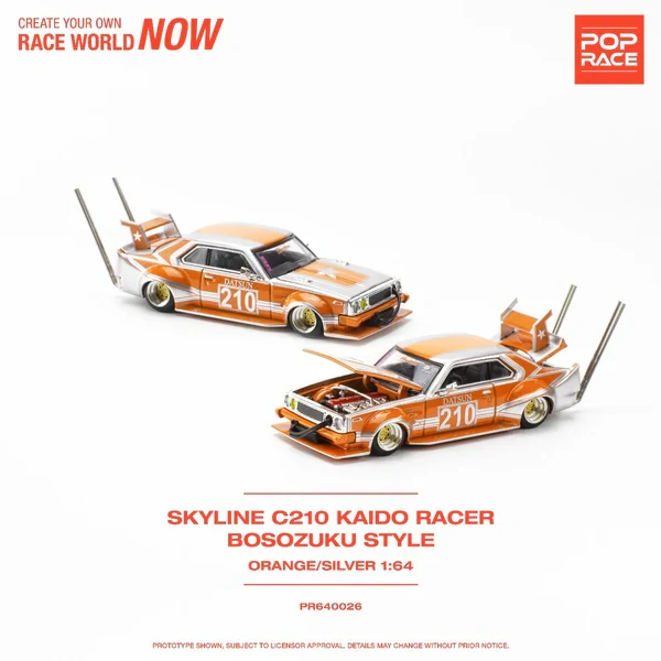Pop Race 1:64 Nissan Skyline (C210) Bosozoku Style