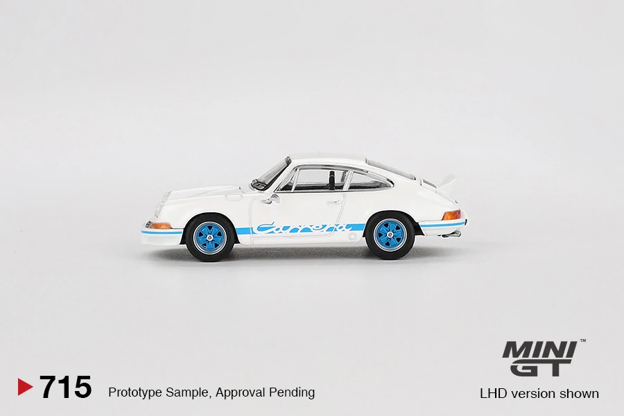MiniGT #715 Porsche 911 Carrera RS 2.7 Grand Prix White with Blue Livery