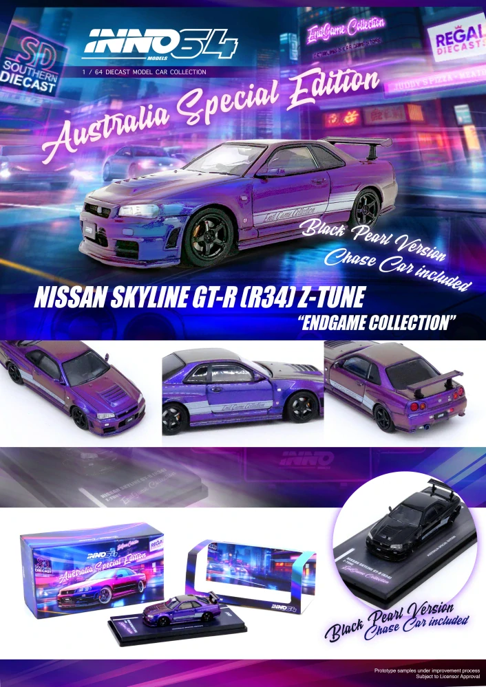 NISSAN SKYLINE GT-R (R34) Z-Tune “ENDGAME” Australia Special Edition 1:64 INNO64